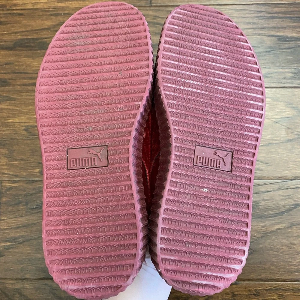 Puma x Fenty Rihanna velvet Burgundy red Creepers platform sneakers - Picture 5 of 6